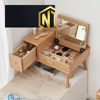 BÀN TRANG ĐIỂM NGỒI BỆT BẰNG GỖ SỒI CAO CẤP